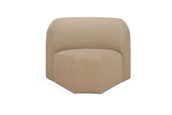 Bulky modular sofa Light Sepia fabric 45° round