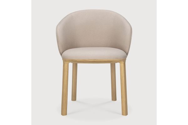 Unda dining chair - varnished oak - Salt fabric