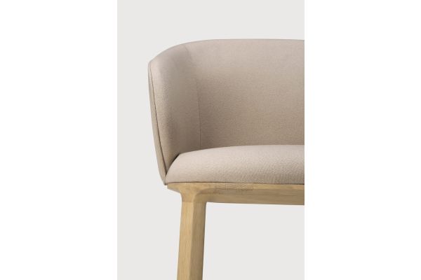 Unda dining chair - varnished oak - Salt fabric