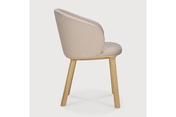 Unda dining chair - varnished oak - Salt fabric