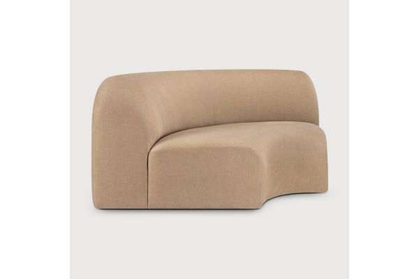 Bulky modular sofa Light Sepia fabric 90° round