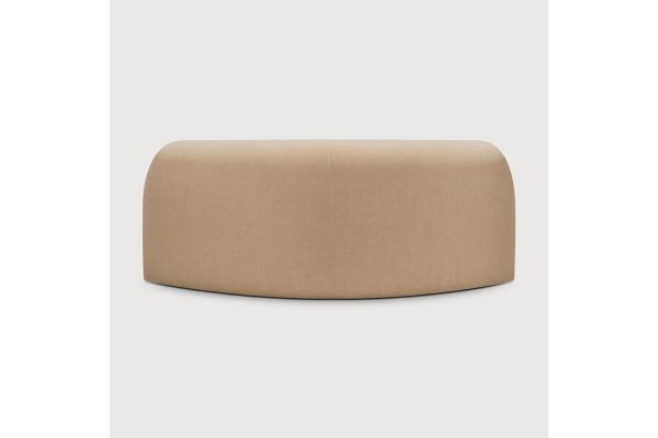 Bulky modular sofa Light Sepia fabric 90° round