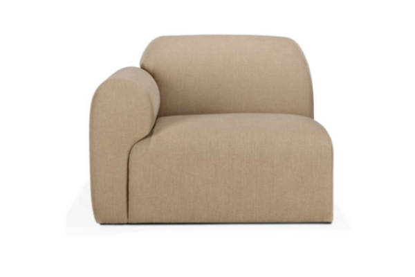 Bulky modular sofa Light Sepia fabric end seat R