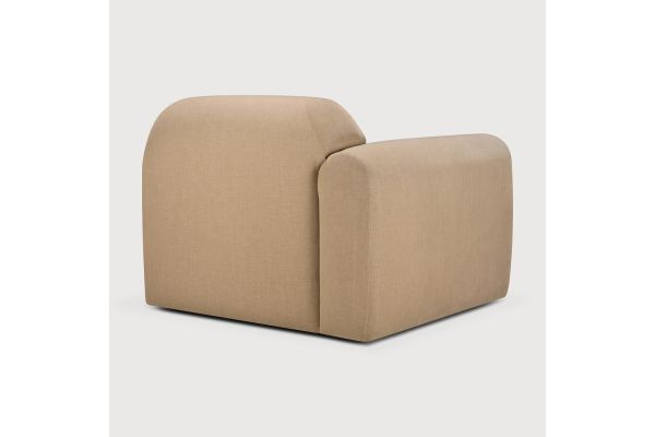 Bulky modular sofa Light Sepia fabric end seat R