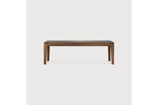 VARNISHED TEAK BROWN BOK BENCH 146X35X46