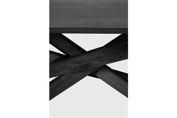 MIKADO DINING TABLE - VARNISHED OAK - BLACK