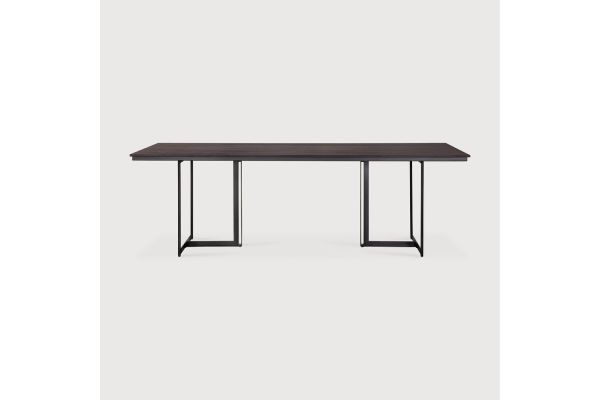 TACET DINING TABLE - VARNISHED TEAK - DARK BROWN