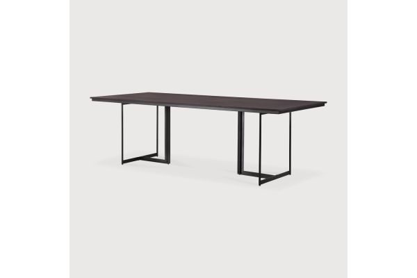 TACET DINING TABLE - VARNISHED TEAK - DARK BROWN