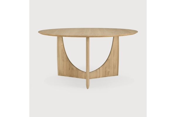 ETHNICRAFT TEAK GEOMETRIC DINING TABLE ROUND