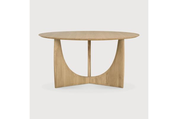 ETHNICRAFT TEAK GEOMETRIC DINING TABLE ROUND