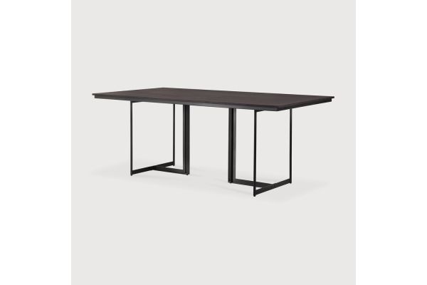 TACET DINING TABLE - VARNISHED TEAK - DARK BROWN