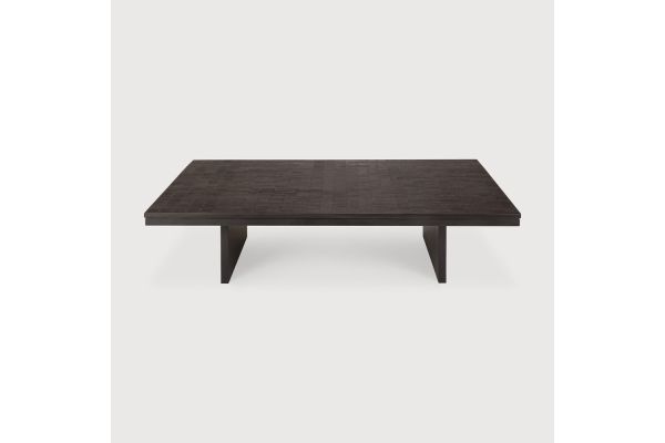 GROOVES COFFEE TABLE - VARNISHED TEAK - OFF BLACK - RECTANGULAR 140 x 110 x 34	     12256