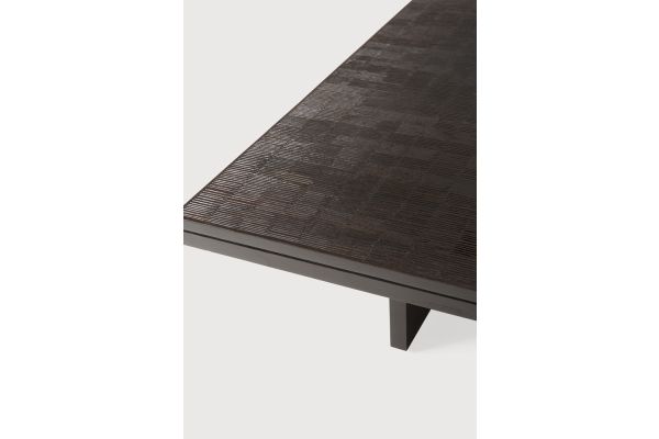 GROOVES COFFEE TABLE - VARNISHED TEAK - OFF BLACK - RECTANGULAR 140 x 110 x 34	     12256