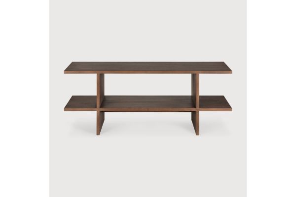 KABUKI SIDE TABLE - VARNISHED TEAK - BROWN