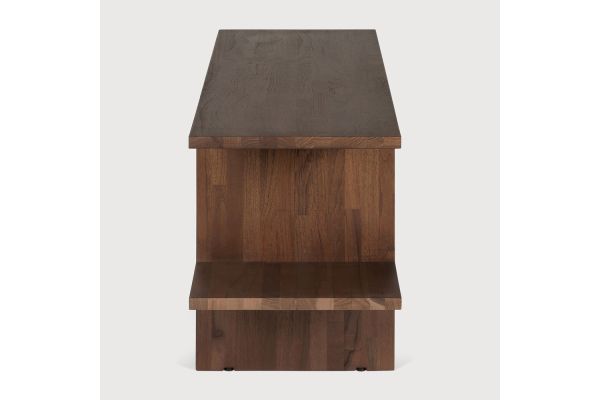 KABUKI SIDE TABLE - VARNISHED TEAK - BROWN