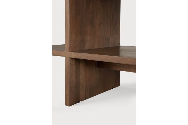 KABUKI SIDE TABLE - VARNISHED TEAK - BROWN