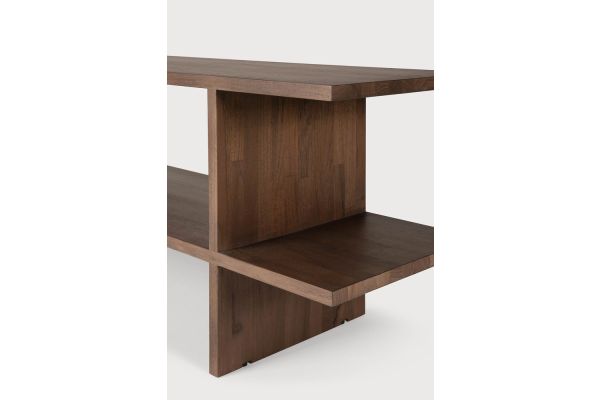 KABUKI SIDE TABLE - VARNISHED TEAK - BROWN