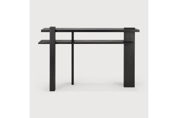ABSTRACT CONSOLE - VARNISHED TEAK - BLACK 