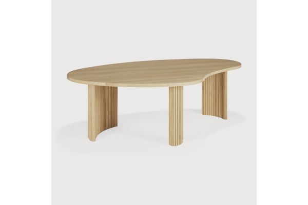 BOOMERANG COFFEE TABLE - OAK - PEBBLE SHAPE 