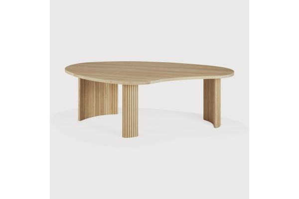 BOOMERANG COFFEE TABLE - OAK - PEBBLE SHAPE 