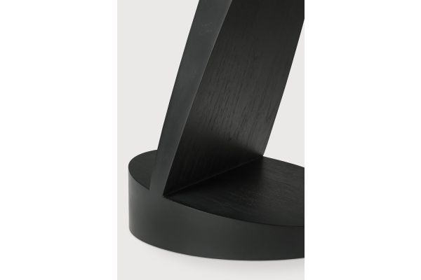 OBLIC SIDE TABLE - VARNISHED TEAK - BROWN - ROUND 