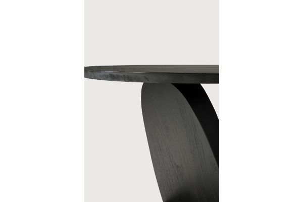 OBLIC SIDE TABLE - VARNISHED TEAK - BROWN - ROUND 