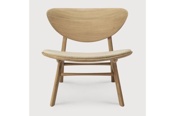EYE LOUNGE CHAIR - VARNISHED OAK - OFF WHITE 