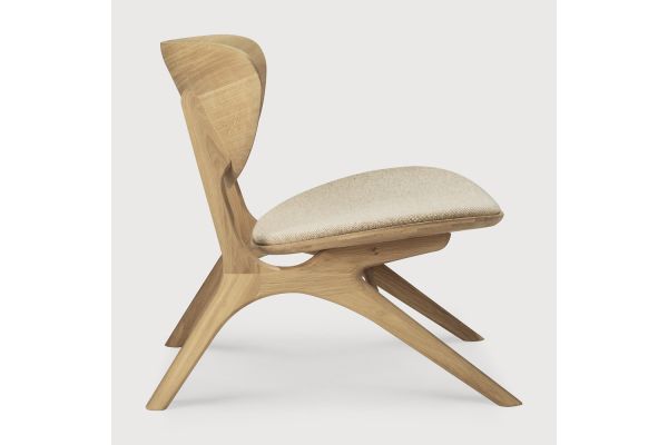 EYE LOUNGE CHAIR - VARNISHED OAK - OFF WHITE 