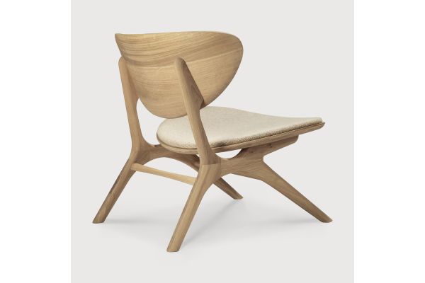 EYE LOUNGE CHAIR - VARNISHED OAK - OFF WHITE 
