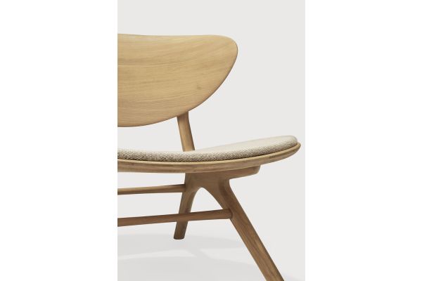 EYE LOUNGE CHAIR - VARNISHED OAK - OFF WHITE 