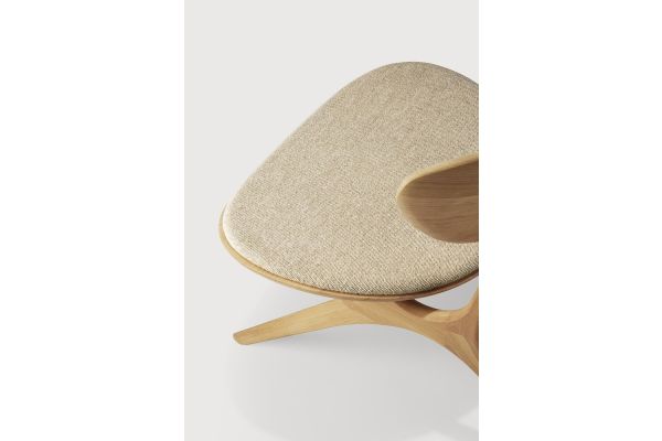 EYE LOUNGE CHAIR - VARNISHED OAK - OFF WHITE 