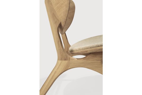 EYE LOUNGE CHAIR - VARNISHED OAK - OFF WHITE 