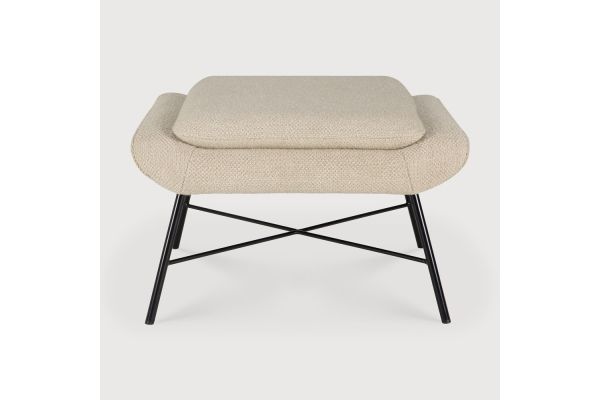 BARROW FOOTSTOOL - OFF WHITE FABRIC 60 x 45 x 38