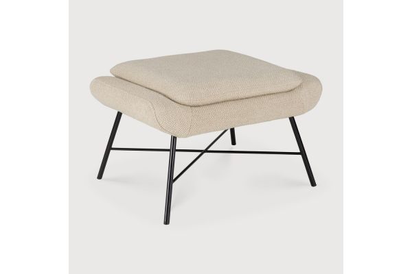 BARROW FOOTSTOOL - OFF WHITE FABRIC 60 x 45 x 38