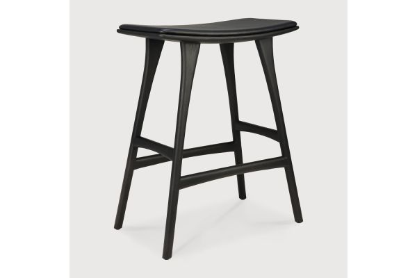 OSSO COUNTER STOOL - VARNISHED OAK - BLACK 