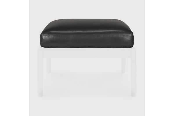 JACK FOOTSTOOL CUSHION - BLACK LEATHER