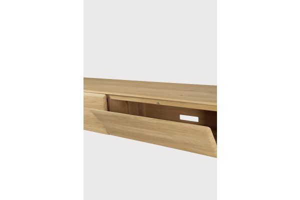 PI TV CUPBOARD - OAK - 1 FLIP-DOWN DOOR - 2 DRAWER