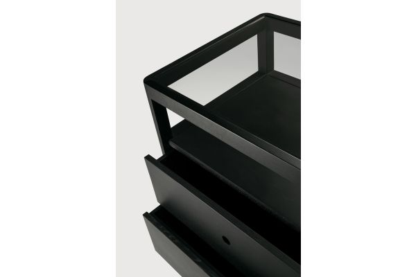 SPINDLE DRESSER - VARNISHED OAK - BLACK - 4 DRAWER