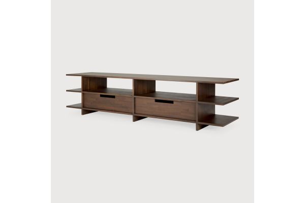 KABUKI TV CUPBOARD - VARNISHED TEAK - BROWN