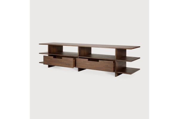 KABUKI TV CUPBOARD - VARNISHED TEAK - BROWN