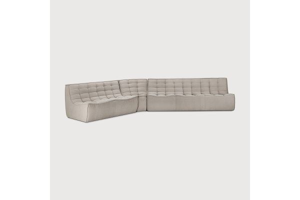 N701 MODULAR SOFA - ECRU ECO FABRIC - 45° ROUND 