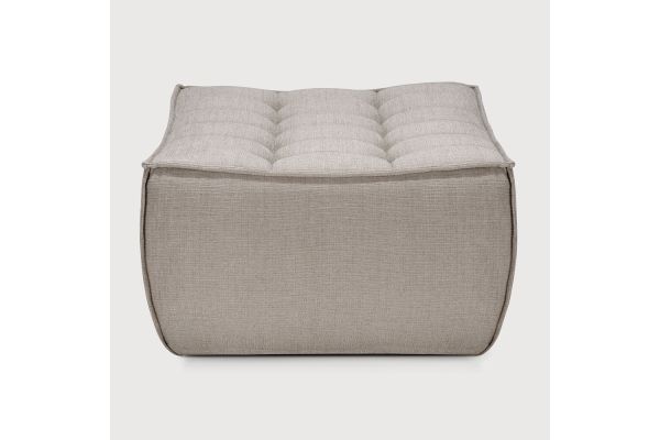 N701 FOOTSTOOL - ECRU ECO FABRIC 70 x 70 x 43	