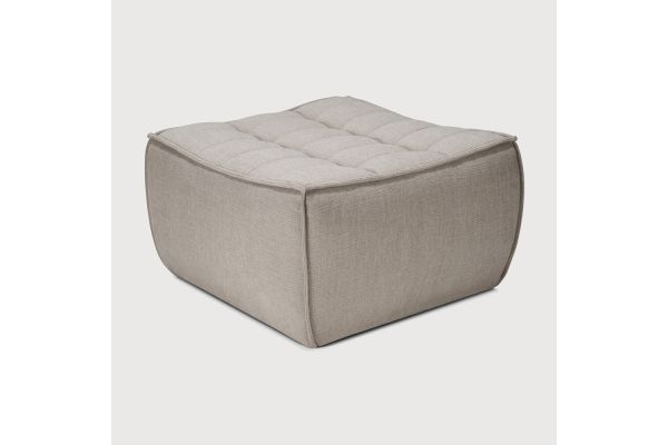 N701 FOOTSTOOL - ECRU ECO FABRIC 70 x 70 x 43	