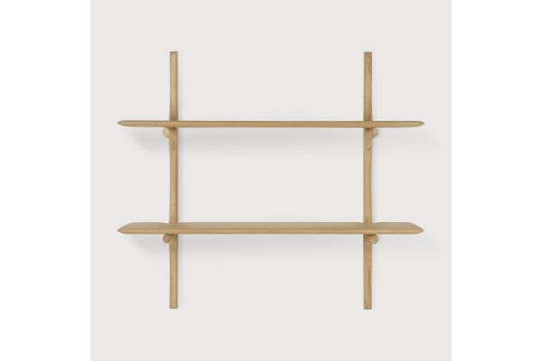 PI WALL SHELF - OAK - 2 SHELVES 100 x 35 x 91