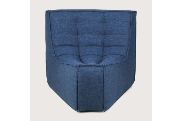 ETHNICRAFT N701 SOFA-ROUND CORNER-BLUE - 45° ROUND