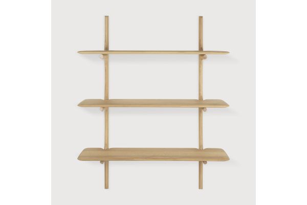 PI WALL SHELF - OAK - 3 SHELVES 100 x 35 x 126	
