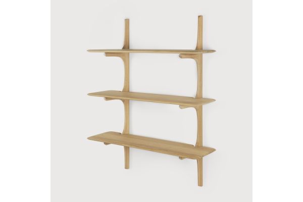 PI WALL SHELF - OAK - 3 SHELVES 100 x 35 x 126	