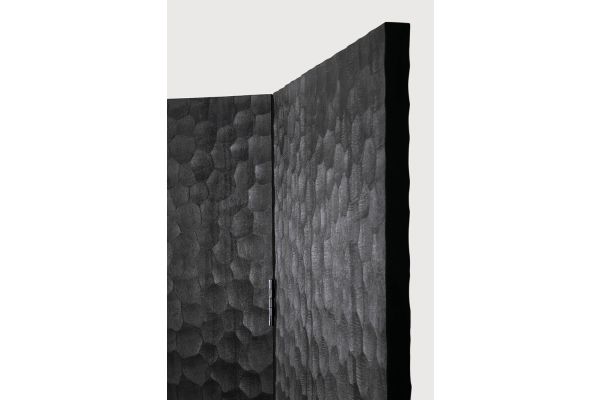 CHOPPED ROOM DIVIDER - VARNISHED MAHOGANY - BLACK 