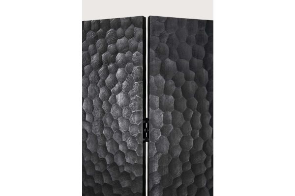 CHOPPED ROOM DIVIDER - VARNISHED MAHOGANY - BLACK 