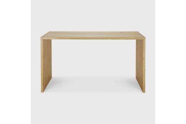 U DESK - VARNISHED OAK - RECTANGULAR - WITH CABLE 